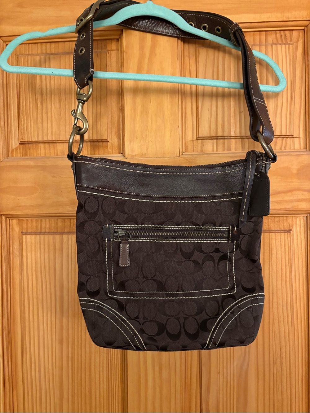 Coach Brown Signature Fabric Crossbody, like new, barely used